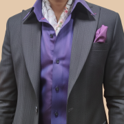 Charcoal Suit with Purple Satin Shirt