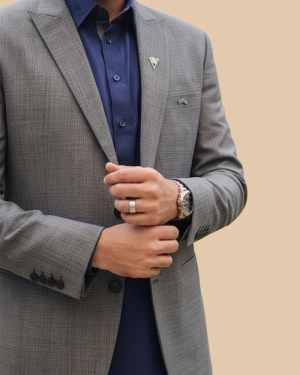 Grey–Navy Indo-Western Set