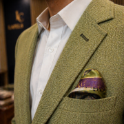 Sage Green Textured Blazer with Olive Trousers – Contemporary Suit Set