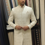 Ivory Hand-Embroidered Sherwani