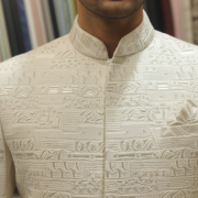 Ivory Hand-Embroidered Sherwani