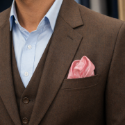 Chocolate Brown Three-Piece Suit with Satin Detailing