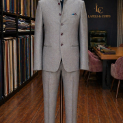 Grey Bandhgala Suit with Contemporary Tailoring
