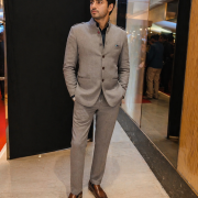 Grey Bandhgala Suit with Contemporary Tailoring
