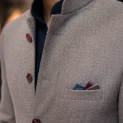 Grey Bandhgala Suit with Contemporary Tailoring