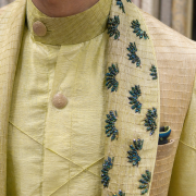 Lime Green Kurta Set with Embroidered Nehru Jacket